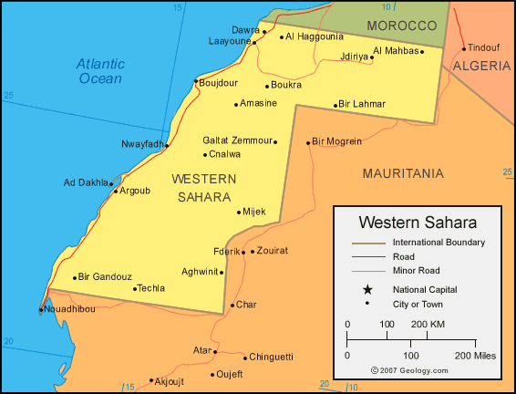 Sahara Occidental carte
