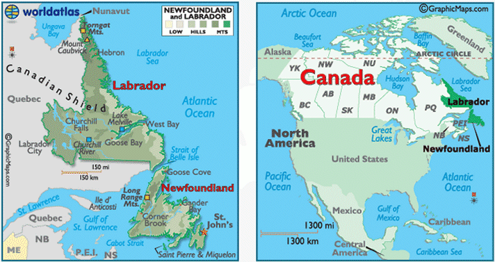 Saint Pierre Miquelon carte nord amerique