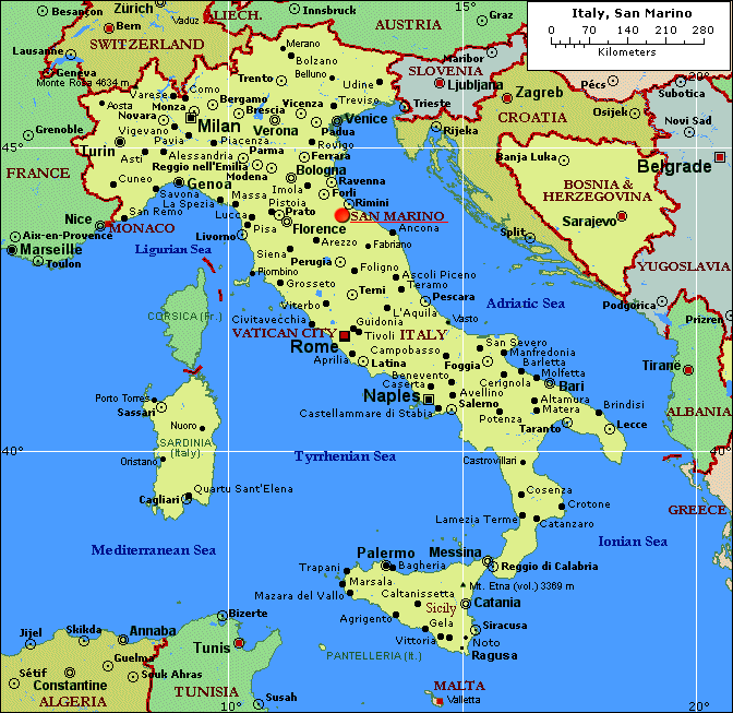 italie carte san marino