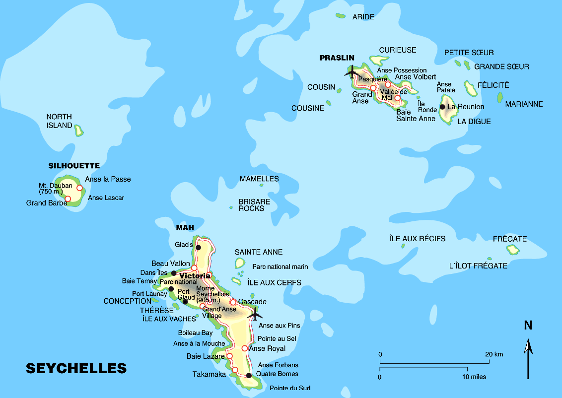 seychelles Iles carte
