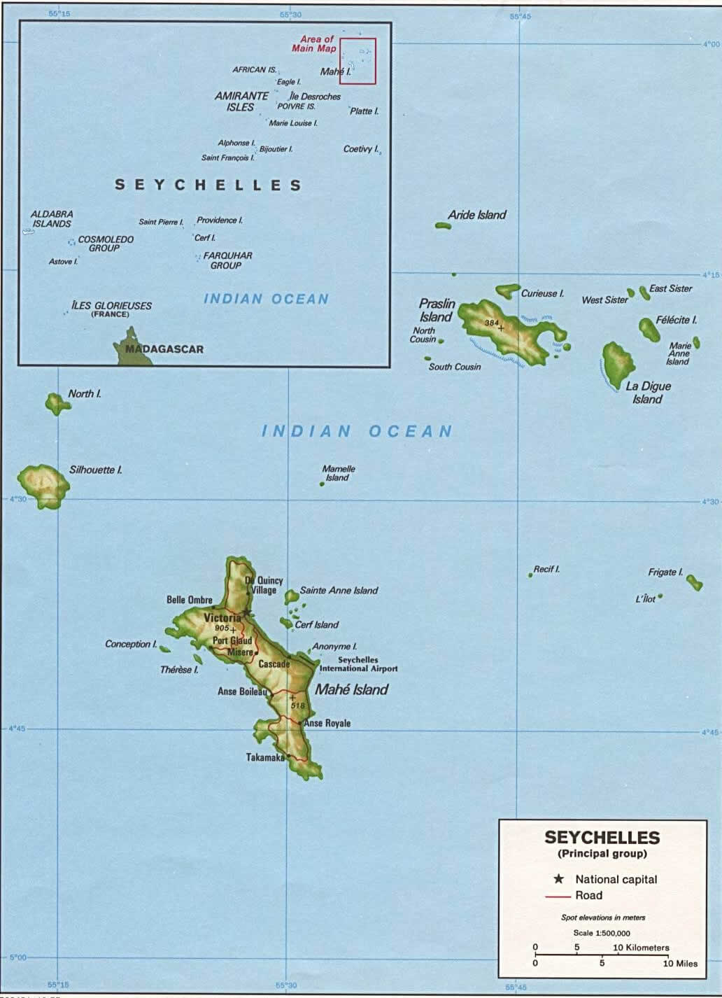 Seychelles Carte Indien Ocean