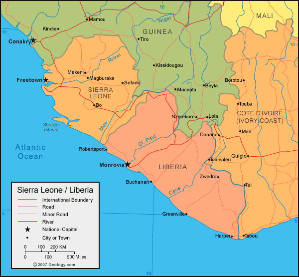 carte du Sierra Leone