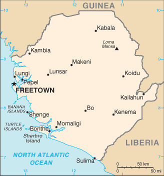 sierra leone afrique carte