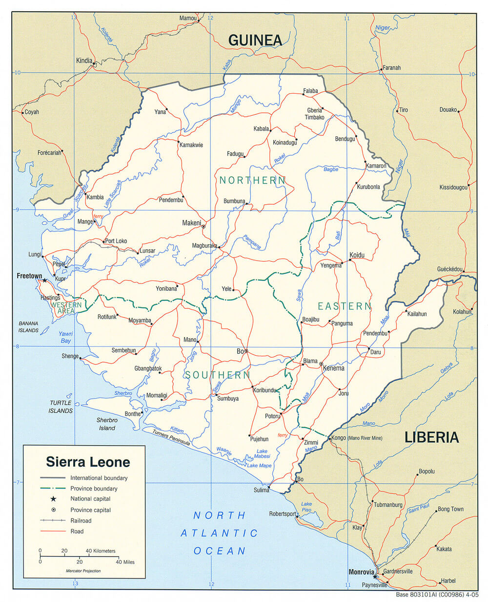 sierra leone politique carte