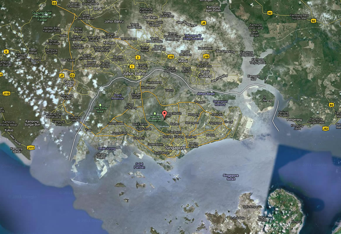 satellite carte du singapour
