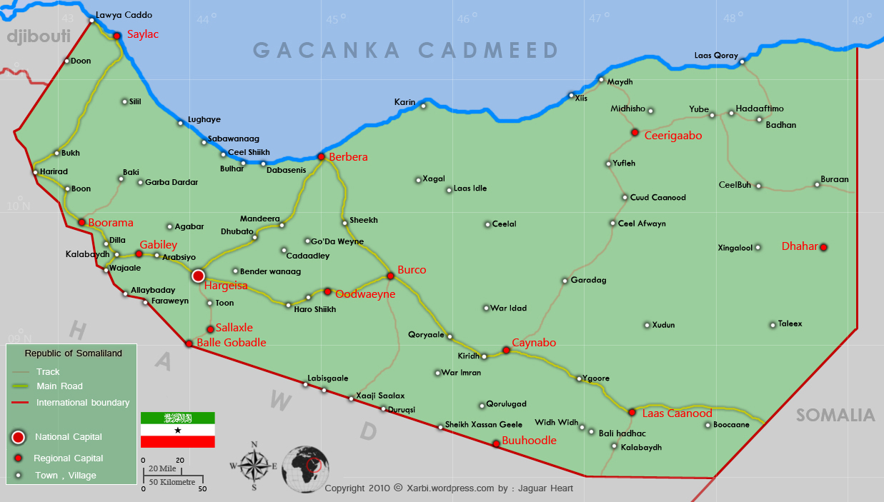 somaliland itineraire carte