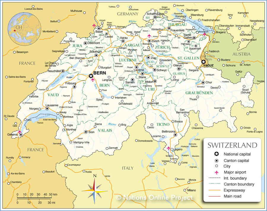 canton carte du suisse