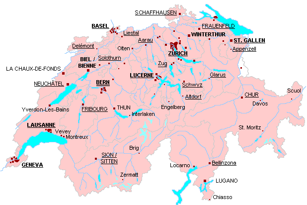carte suisse villes Grenchen