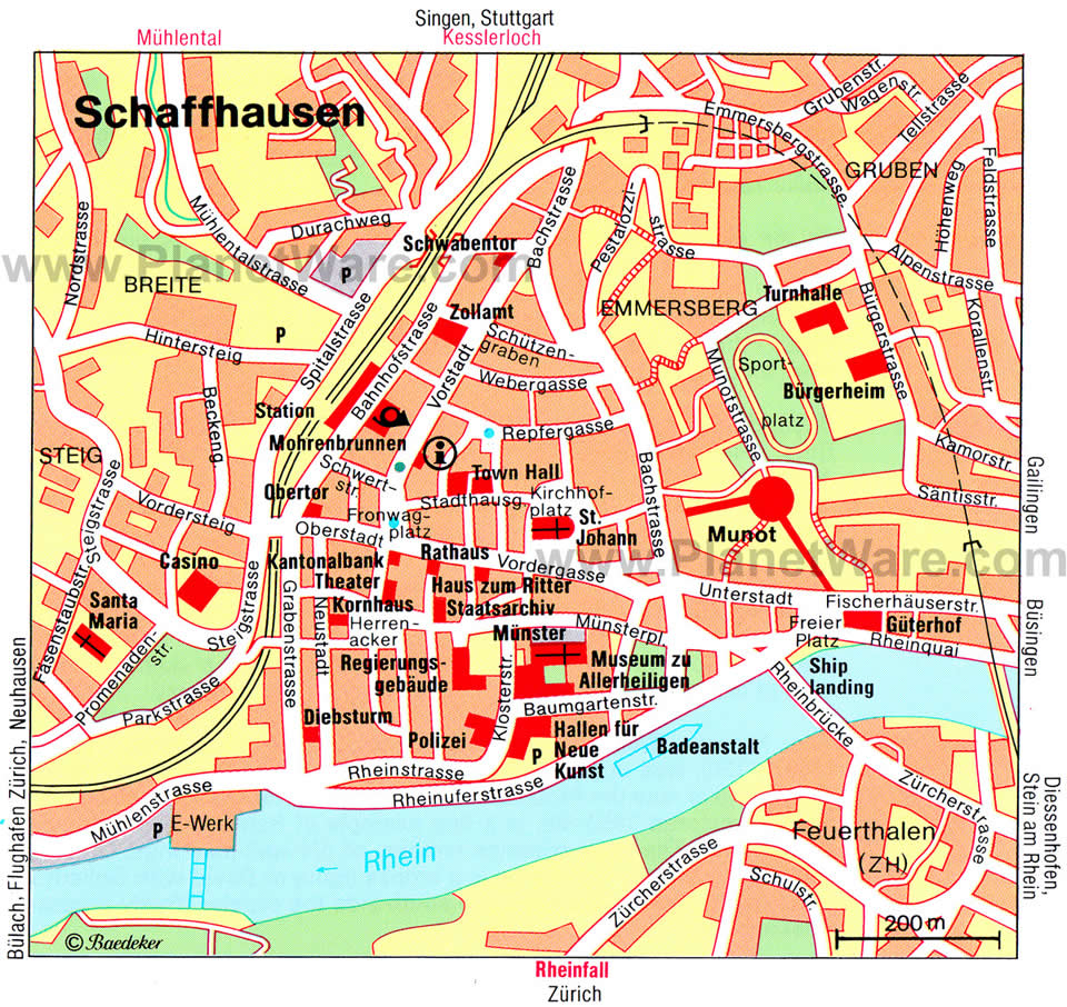 schaffhausen ville centre plan