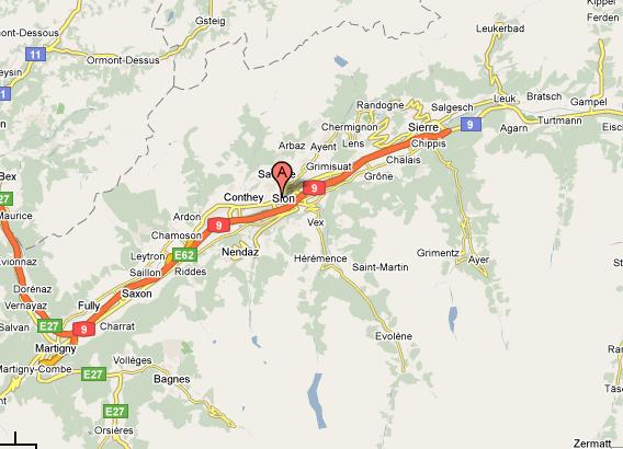 Sion aeroport et ski resort plan