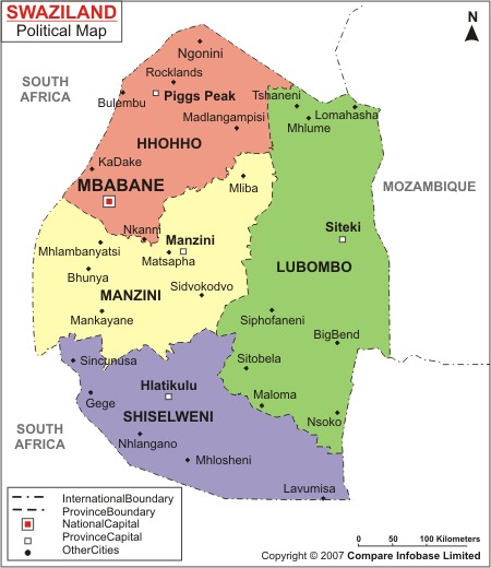 swaziland politique carte