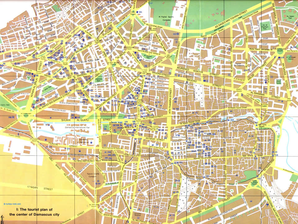 touristique plan de Damascus