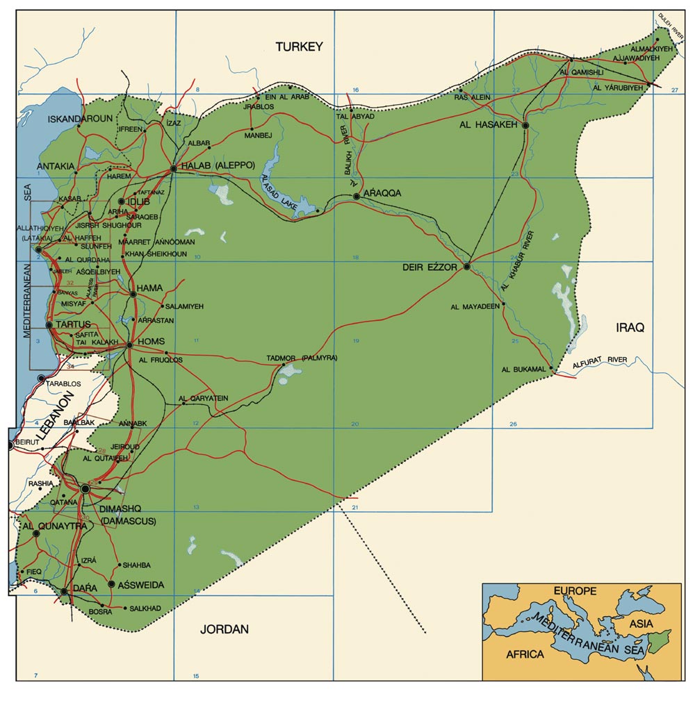 syrie route carte