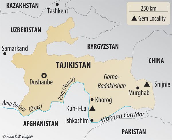 tadjikistan regions carte