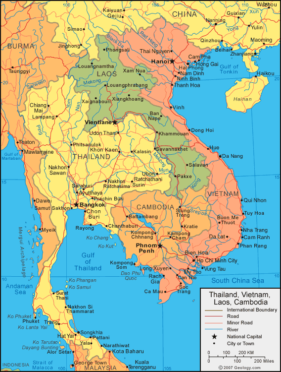 Carte de la Thailande