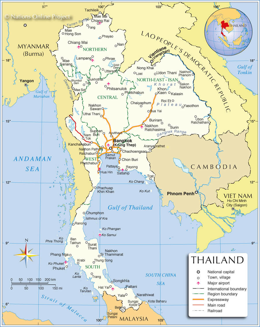 politique carte thailande