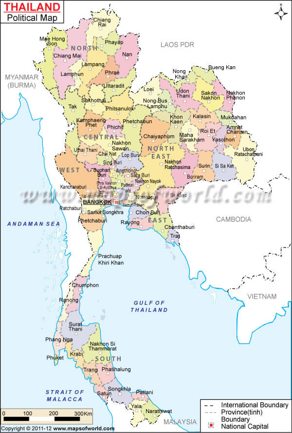 thailande provinces carte