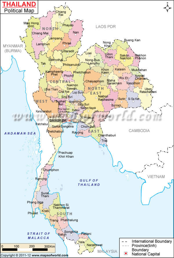 Thailande Provinces Carte