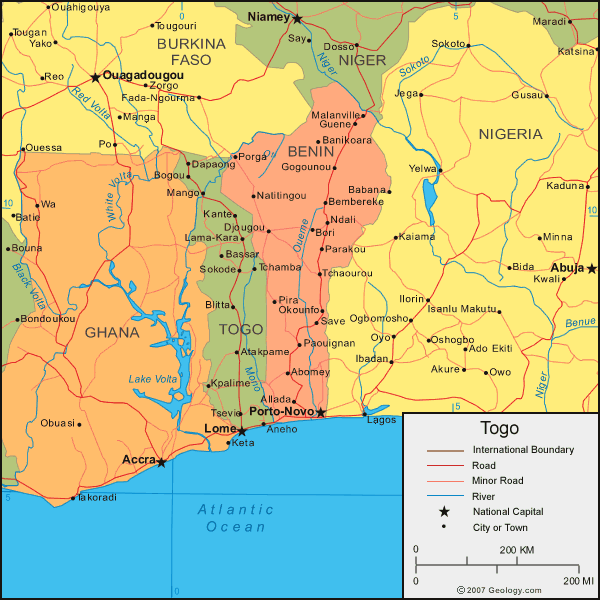 carte du Togo