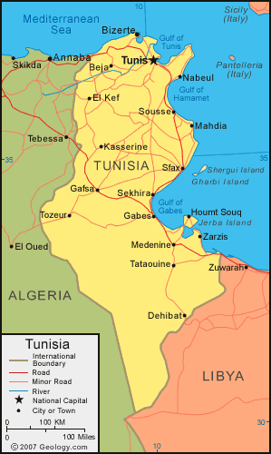 tunisie carte