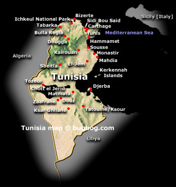 tunisie satellite carte