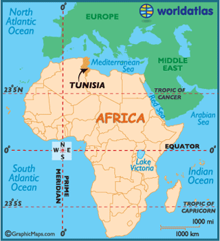 tunisie carte afrique