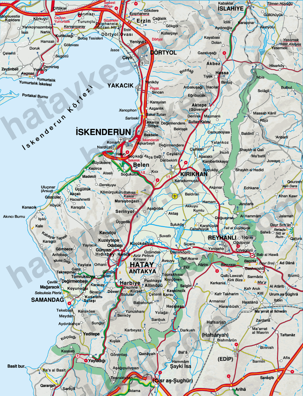 antakya autoroutes plan