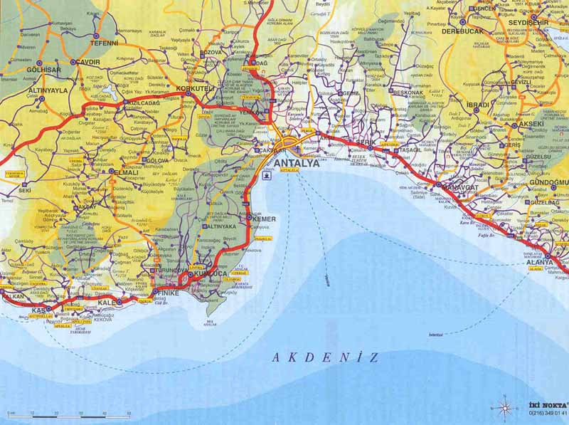 antalya autoroutes plan