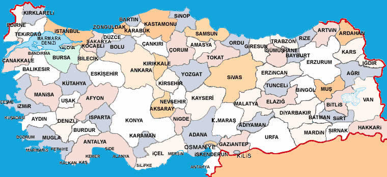 Image bandirma sur la carte géographique de turquie