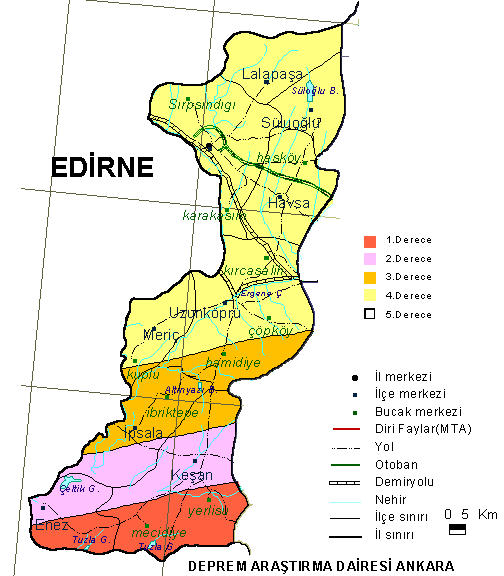 edirne terrequake plan