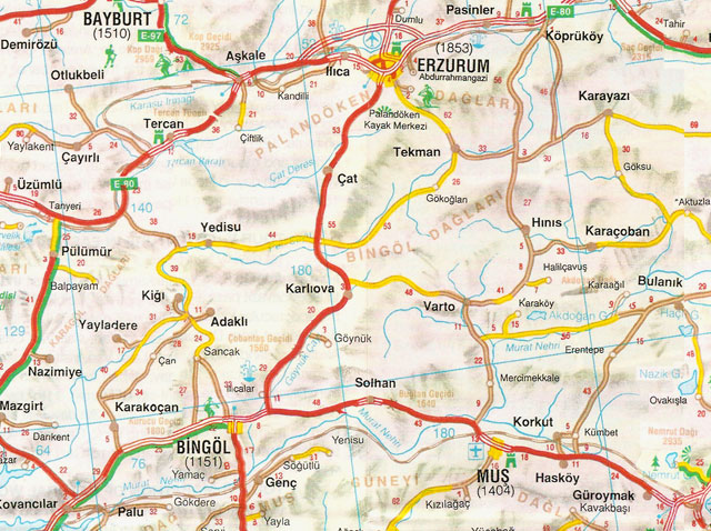 erzurum autoroutes plan