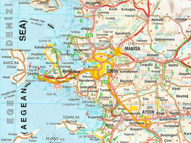 izmir autoroutes plan