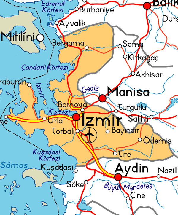 izmir autoroutes plan