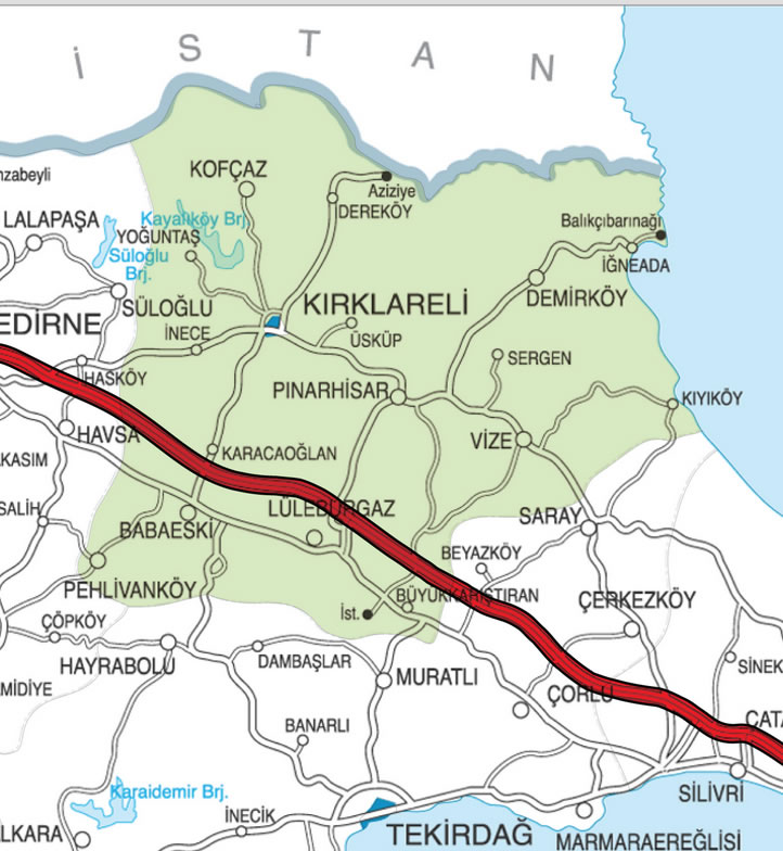 kirklareli autoroute plan