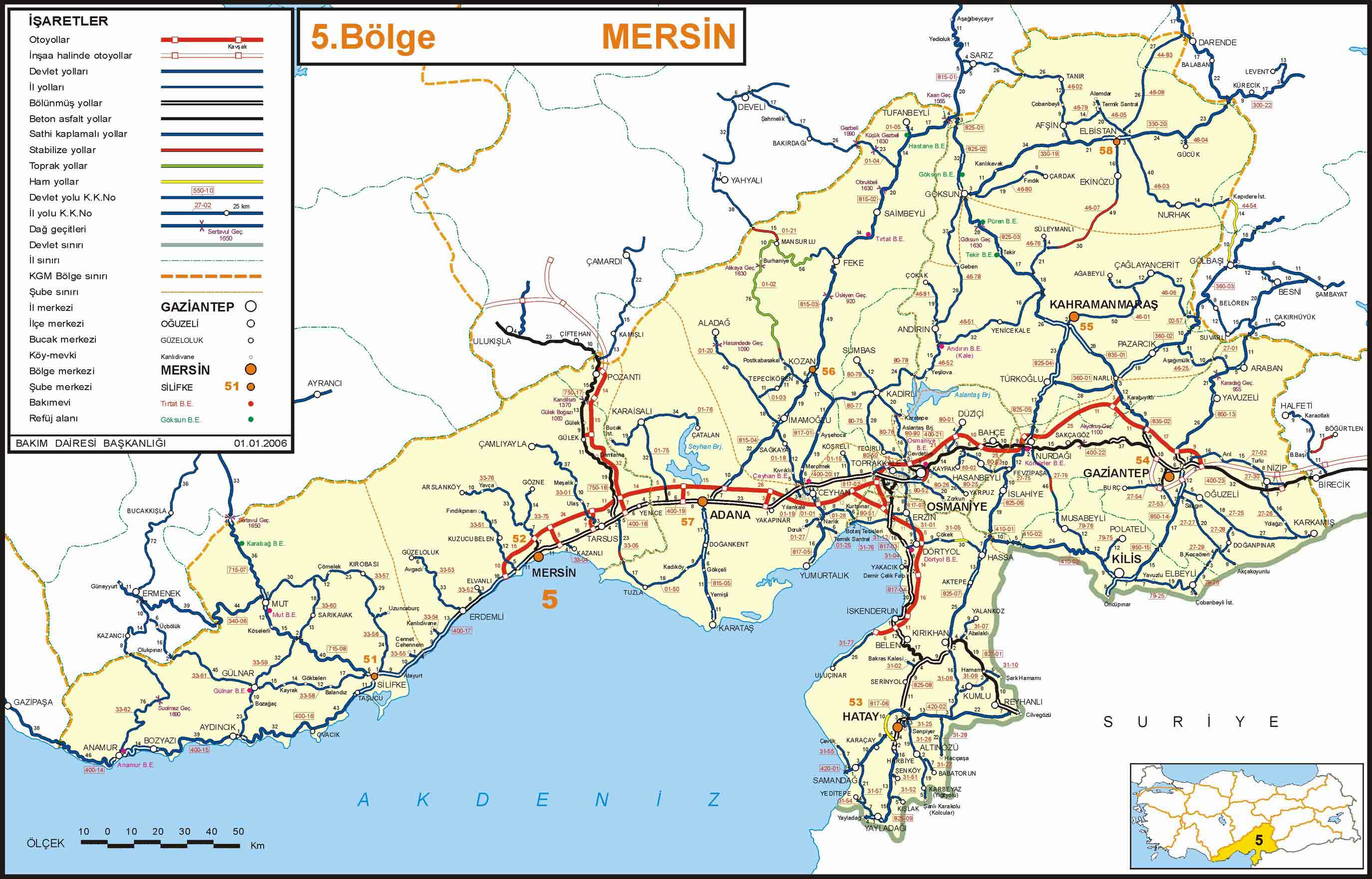 mersin autoroutes plan