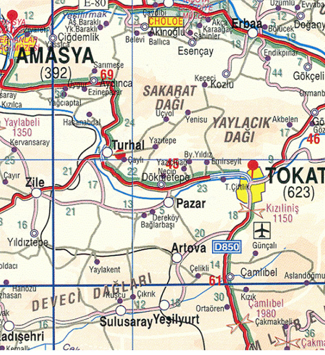 tokat amasya plan