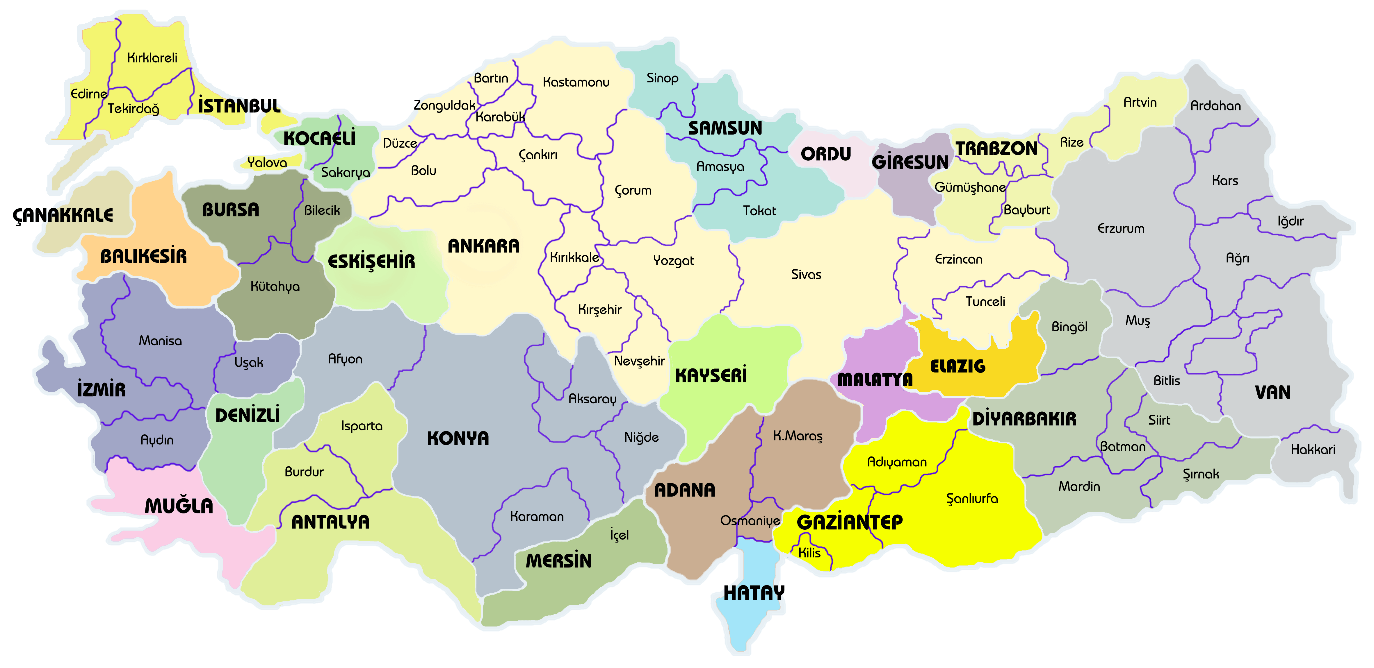 turquie villes carte