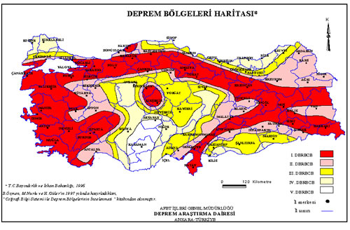turquie terrequake carte