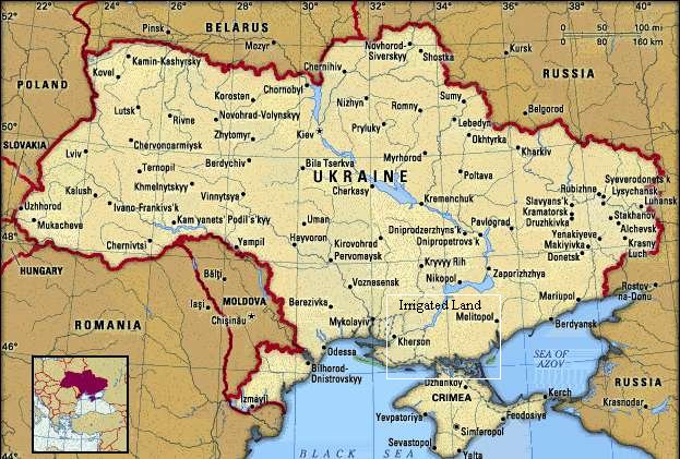ukraine physique carte