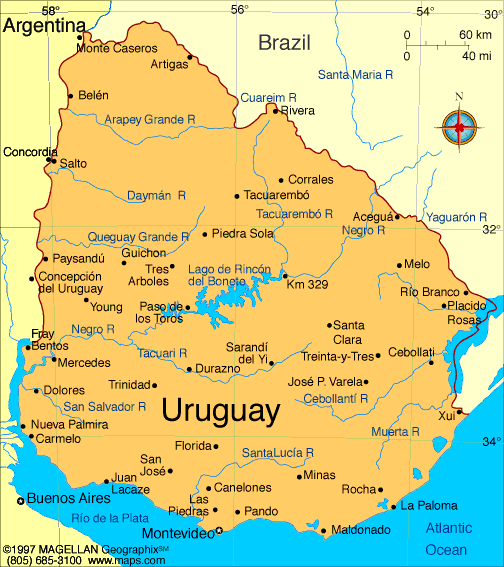 uruguay carte