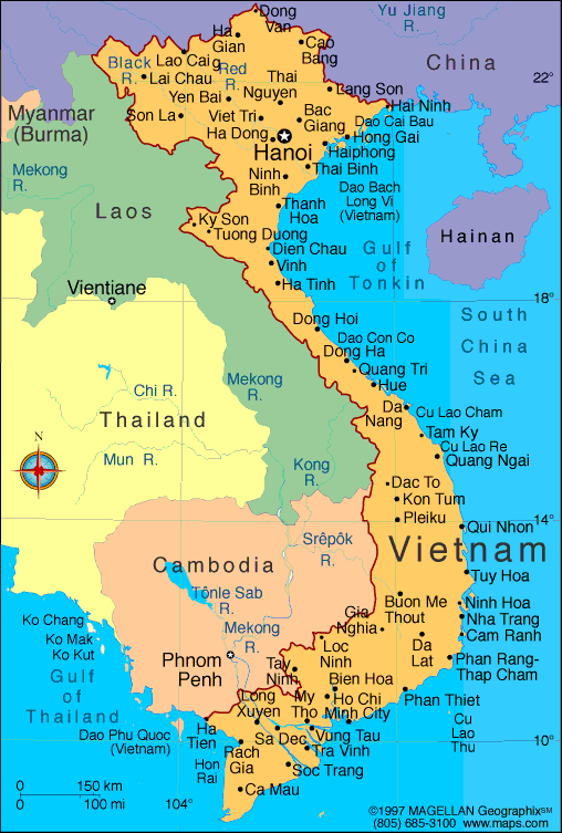 Vietnam Carte et Image Satellite