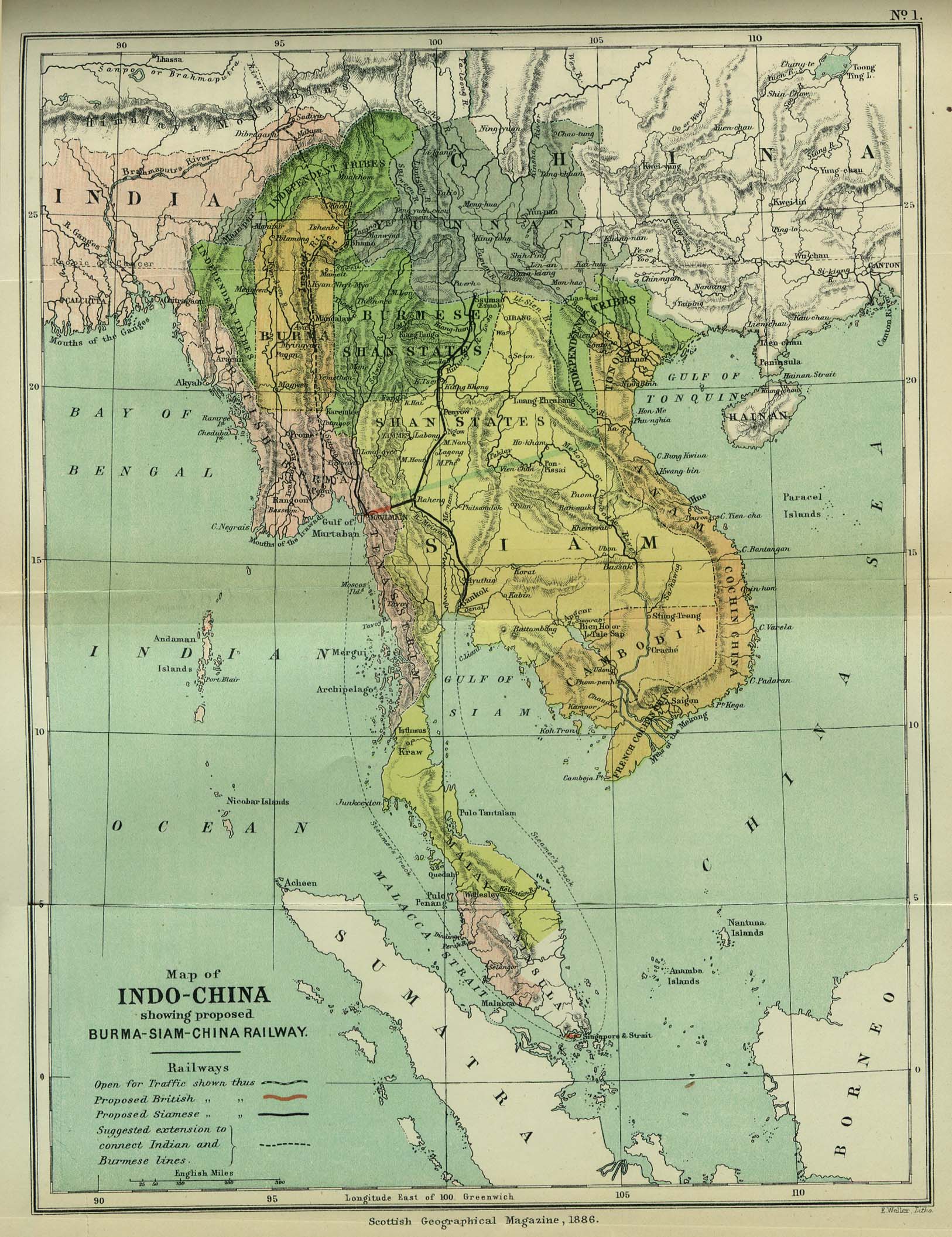 vietnam carte indo chine 1886