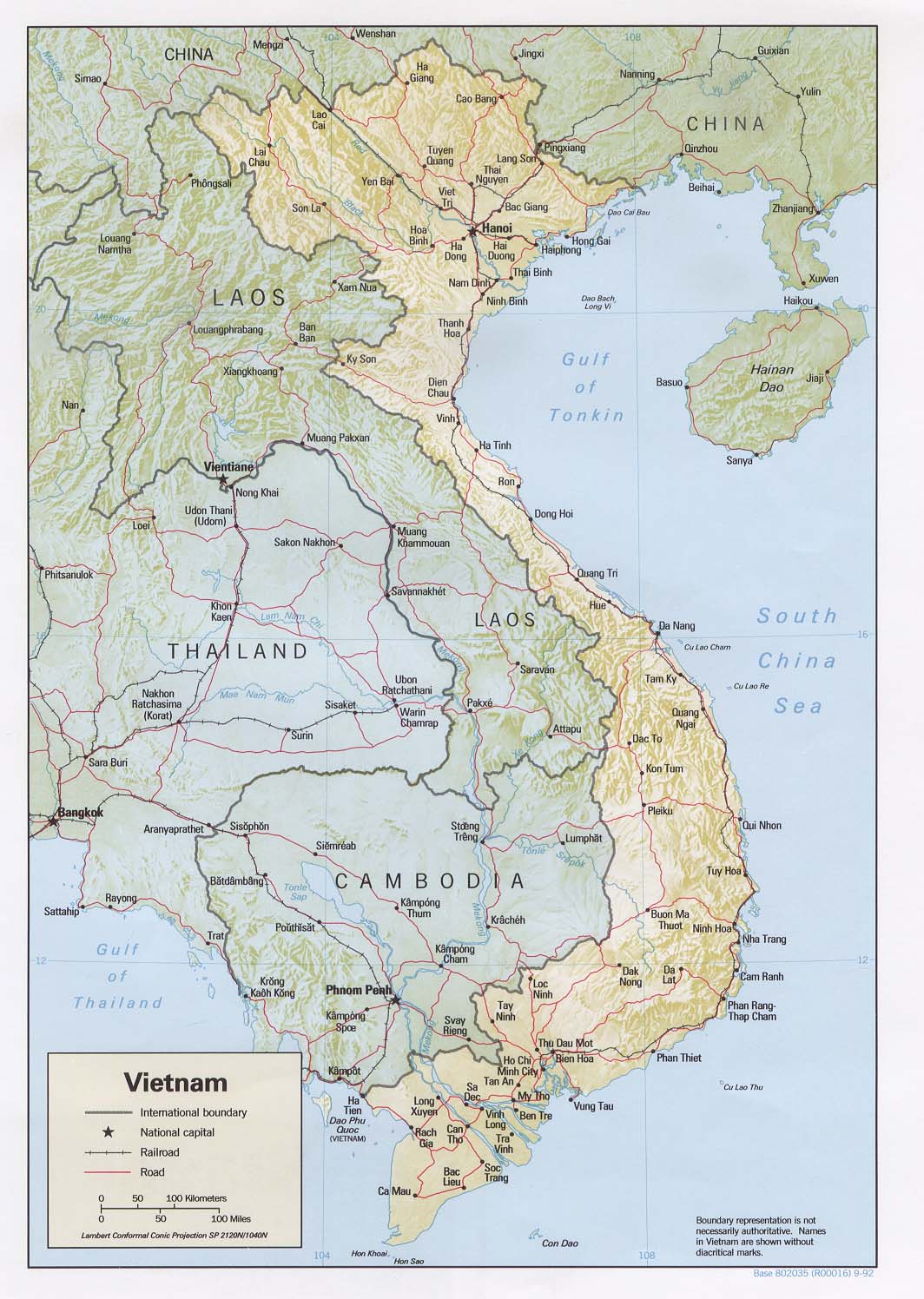 vietnam physique carte