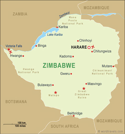 zimbabwe politique carte