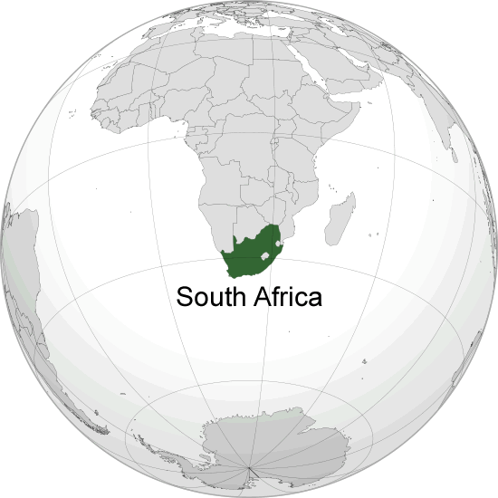 Où est le Afrique du Sud dans le monde