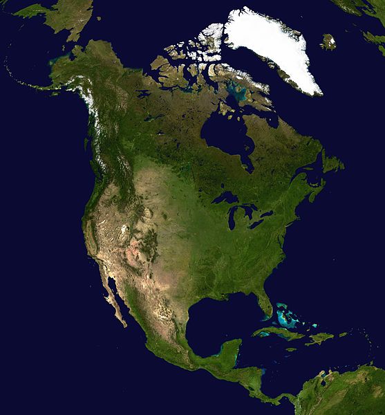 Amerique du Nord image satellite